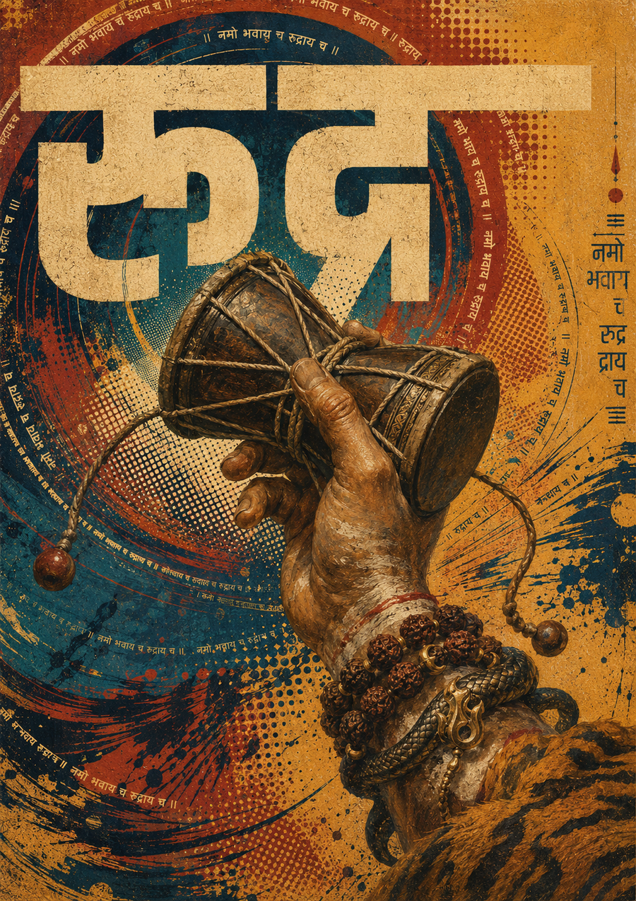 Damaru Shiva contemporary devotional art poster by Chitralok